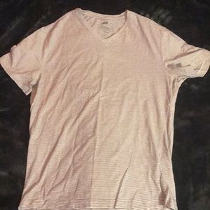 Black and White Striped V-neck